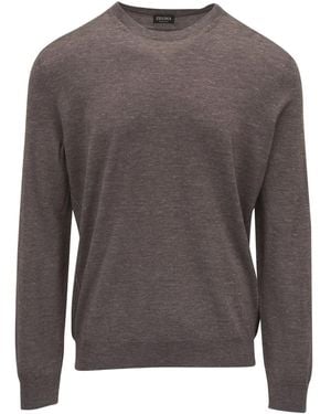 ZEGNA Pullover Aus Seidengemisch - Grau