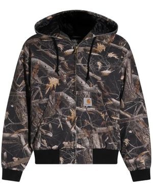 Carhartt Camouflage-Print Hooded Jacket - Black