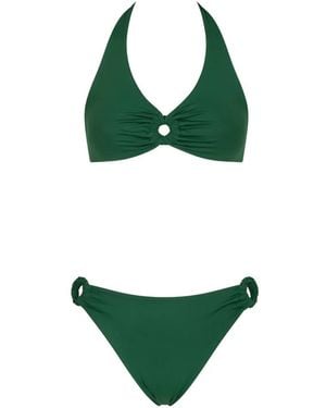 Fisico Ring-Detail Halterneck Bikini - Green