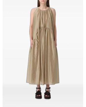 MEIMEIJ Gathered Tiered Midi Dress - Natural