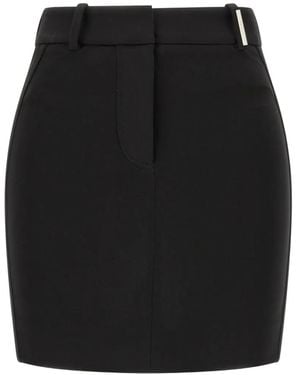The Attico Metal-Plate Logo-Embroidered Mini Skirt - Black