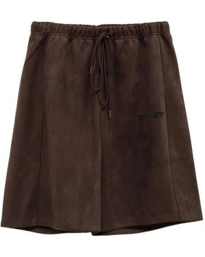 Fear Of God Relaxed Shorts Met Suède-Effect En Trekkoord - Bruin
