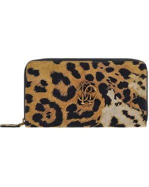 Roberto Cavalli ファスナー財布 - ブラウン