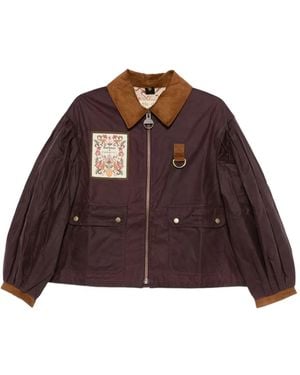 FARM Rio X Barbour Thais Veste À Col En Velours Côtelé - Marron