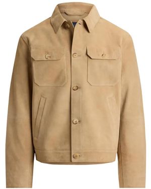 Polo Ralph Lauren Ashdl Lamb-Suede Jacket - Natural