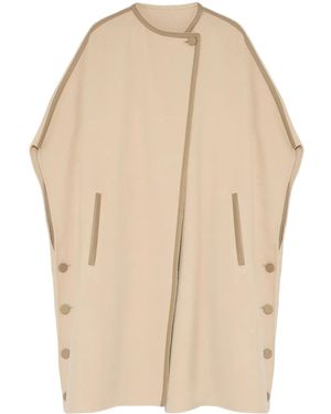 Yves Salomon Double-Layer Cashmere-Blend Cape - Natural