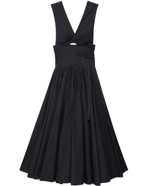 Another Tomorrow Cut-Out Organic Cotton Dress - Black