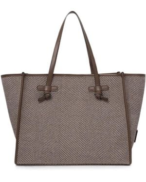 Gianni Chiarini Marcella Herringbone-Weave Tote Bag - Brown