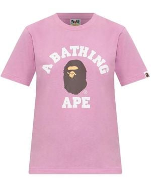 A Bathing Ape T-Shirt Ape Head - Rose