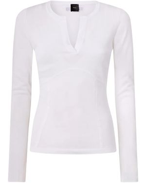 Pinko Jumper With Open V-Neck - White