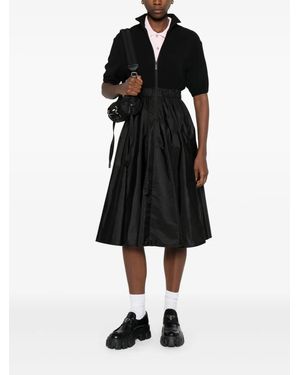 Moncler Midi-Jurk Met Plooien En Rits - Zwart