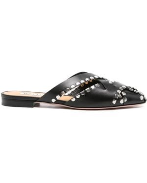 Bally Mules Con Apliques - Negro