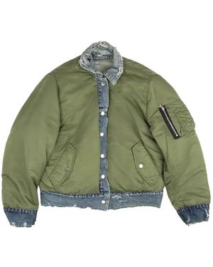 Amiri Reversible Distressed Denim Jacket - Green