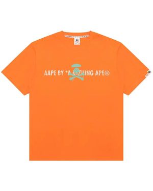 Aape By A Bathing Ape Print T-Shirt - Orange