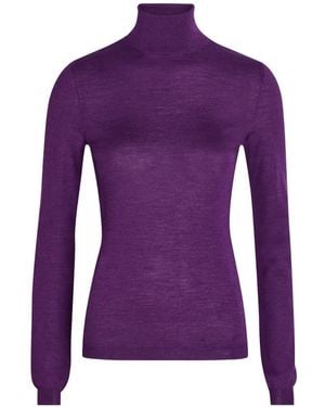 Maison Margiela Roll-Neck Fine-Knit Jumper - Purple