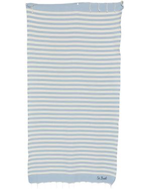 MC2 Saint Barth Foutas N Striped Beach Towel - Blue