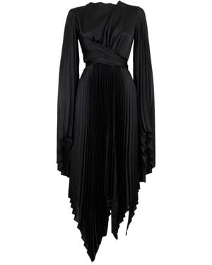 A.W.A.K.E. MODE Plissiertes Wickelkleid - Schwarz