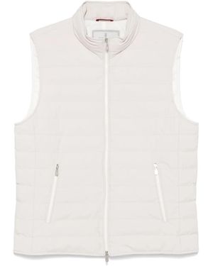 Brunello Cucinelli Chaleco con cuello alto - Blanco