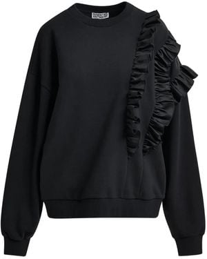 Essentiel Antwerp Iwave Ruffle-Detail Sweatshirt - Black