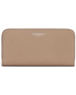 J&m Davidson Zip-Around Leather Wallet - Natural