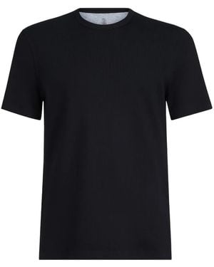 Brunello Cucinelli Ribbed Crew-Neck T-Shirt - Black