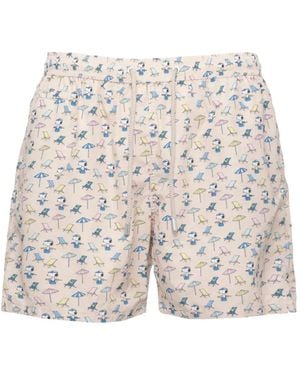 MC2 Saint Barth X Peanuts Lighting Micro Fantasy Snoopy-Print Swim Shorts - White