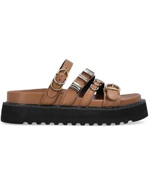 Pinko Leather Sandals - Brown