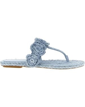 Stuart Weitzman Magnolia Floral-Embellished Sandals - Blue