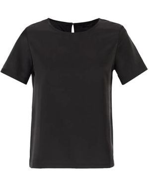 Weekend by Maxmara Contrasting Texture T-Shirt - Black