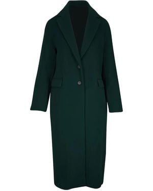 Vince Single-Breasted Flap-Pocket Coat - Green