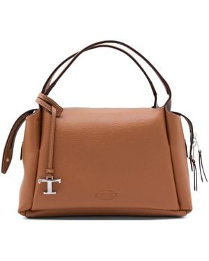 Tod's Logo-Charm Shoulder Bag - Brown