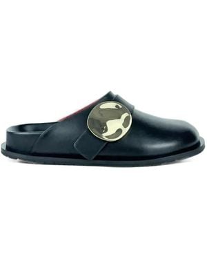 Plan C Fußbett Mules Mit Schild - Blau