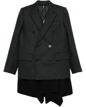 Sacai Double-Breasted Blazer - Black