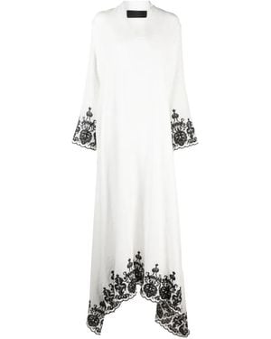 Tessitura Body Couture Embroidered Maxi Dress - White