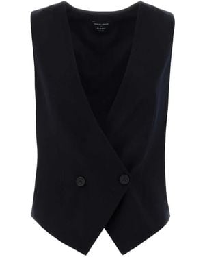 Alanui Double-Breasted Wool Vest - Black