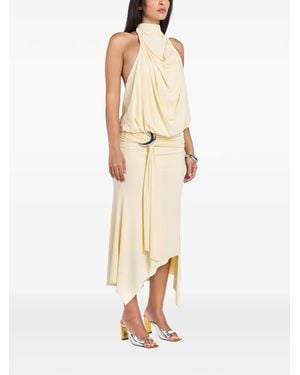 De La Vali Vestido Midi Vida Drapeado Asimétrico - Neutro