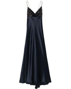 Talbot Runhof Lace-Detail Gown - Blue