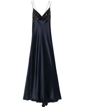 Talbot Runhof Abendkleid Mit Spitzendetail - Blau