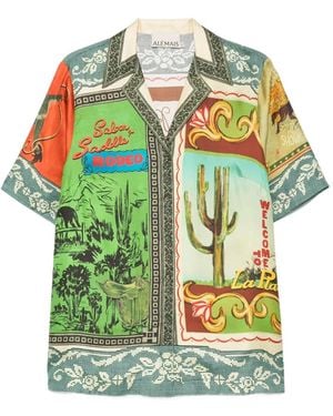 ALÉMAIS Ace Graphic-Print Short-Sleeve Shirt - Green