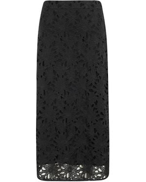 FARM Rio Jupe Mi-Longue À Fleurs En Dentelle - Noir