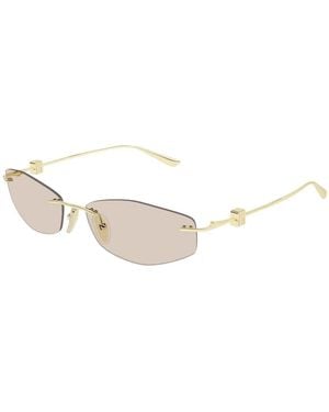 Balenciaga Nano Bb-Logo Geometric-Frame Sunglasses - White