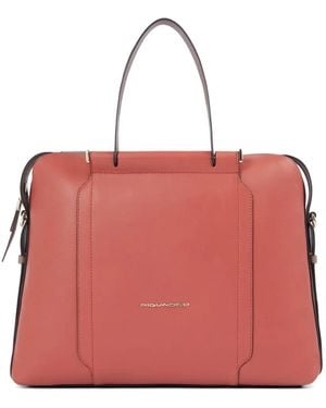 Piquadro Leather Laptop Bag - Red