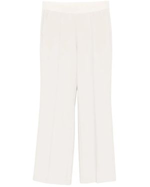 Cambio Elastic-Waist Crease-Detail Pants - White