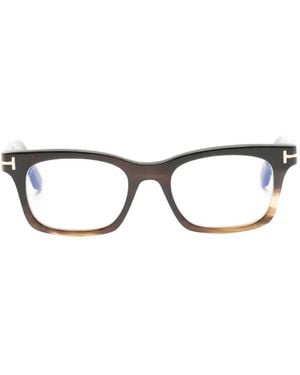 Tom Ford Brille Mit Eckigem Gestell - Braun