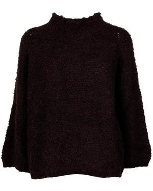 Cinque Bouclé-Texture High-Neck Jumper - Black