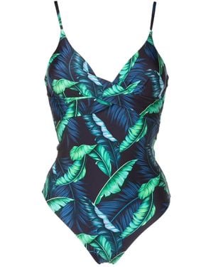 Lygia & Nanny Costume Intero Con Stampa Bianca - Blu