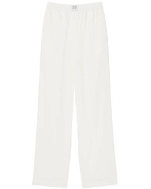 Lacoste Pantalon Ample Petit Piqué En Coton - White