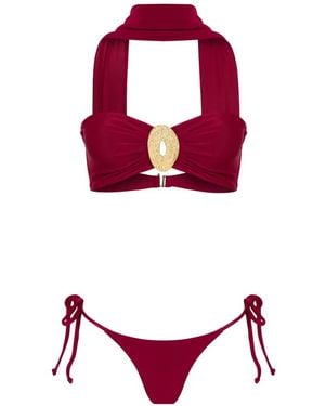 Amir Slama Bikini Con Cuello Halter De X Tati Barbieri - Rojo