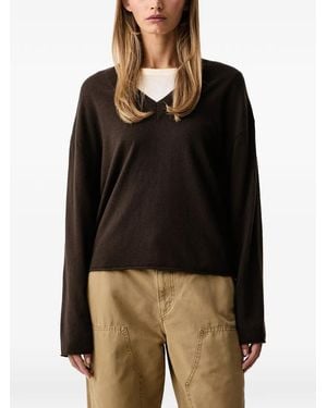 Marc O' Polo V-Neck Rolled-Edge Jumper - Black