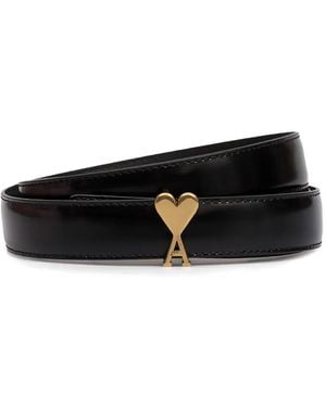 Ami Paris Cinturón Con Hebilla Ami De Coeur - Negro